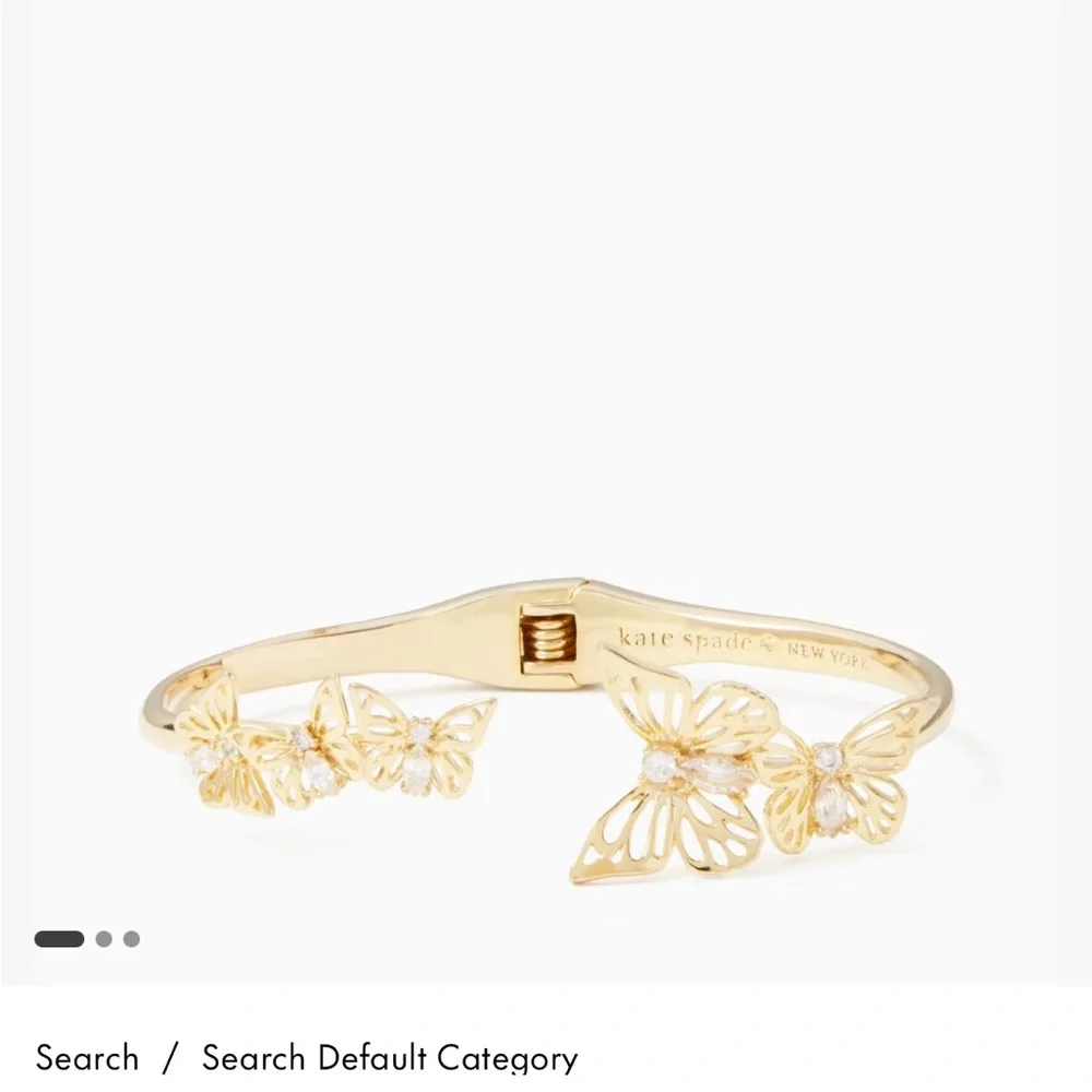 Kate Spade Gold Social Butterfly Open Hinge Cuff - Picture 2 of 5